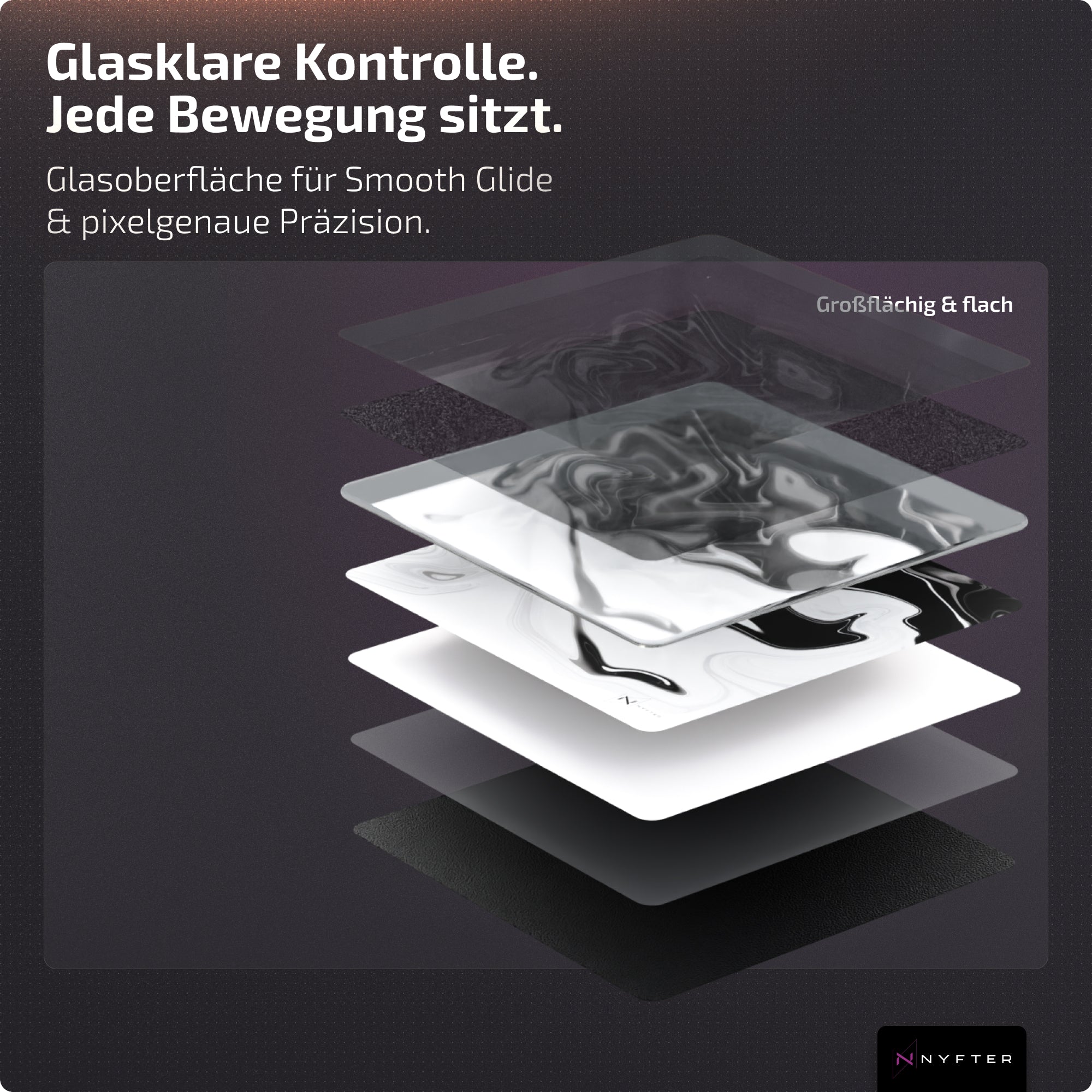 Nyfter Nyf® Glas Mousepad Duality