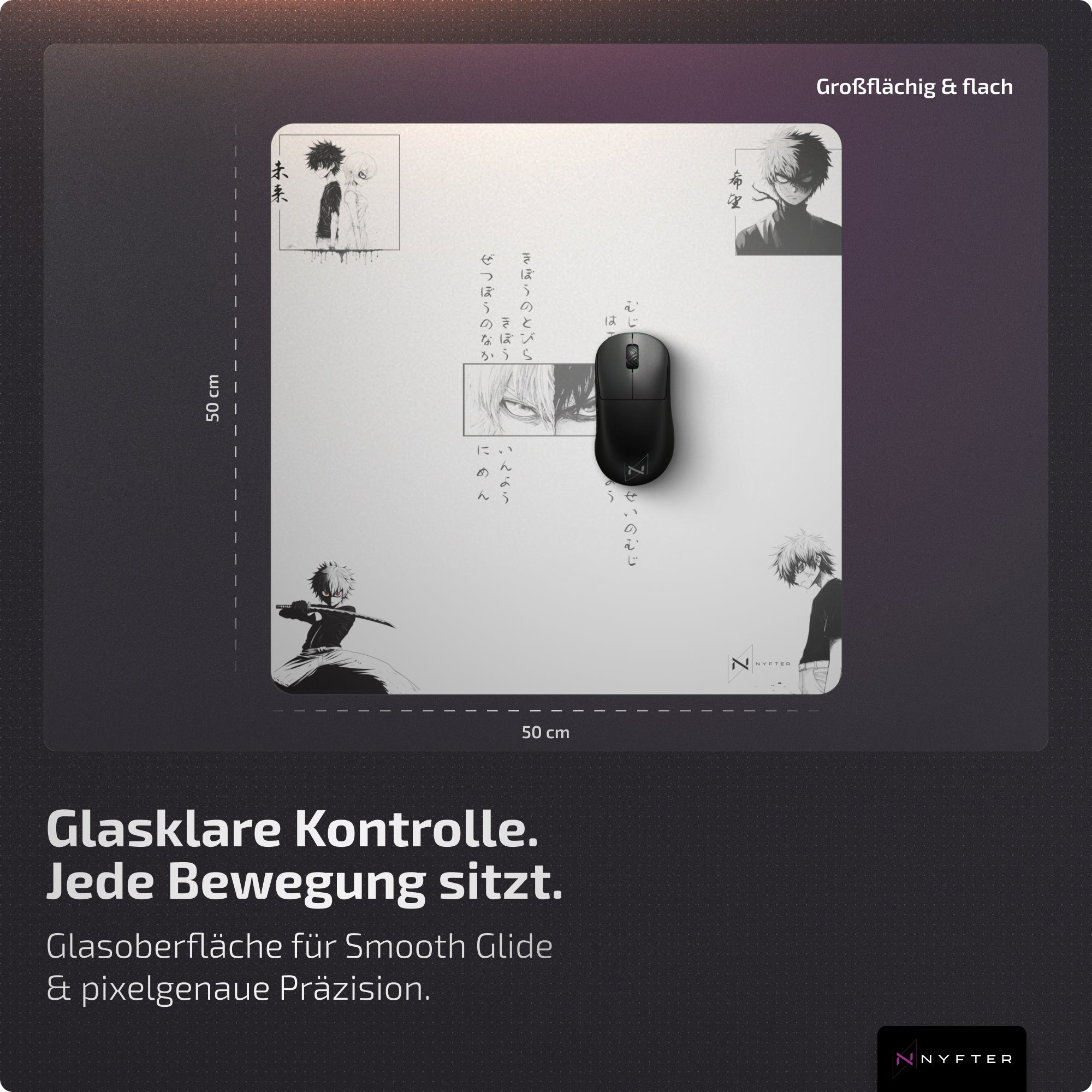 Nyfter Nyf® Glas Mousepad Duality