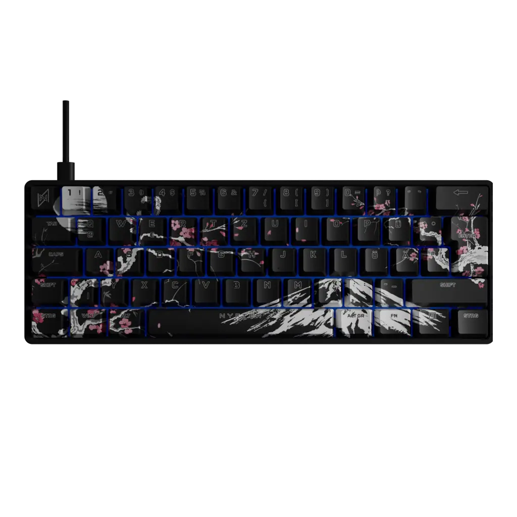 Nyfboard Gen2 60% Black mit PBT Sublimation Keycaps Sakura Black
