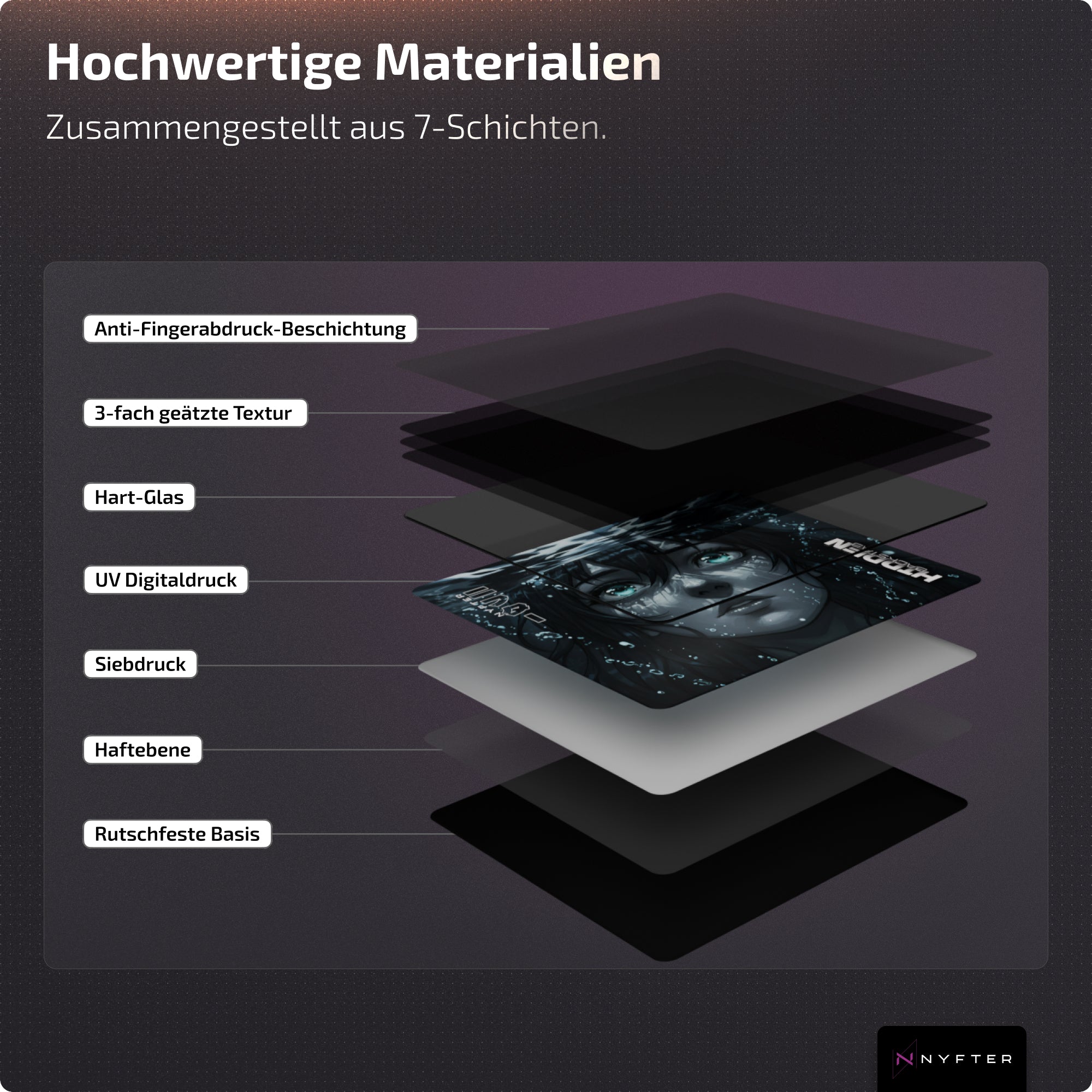 Nyfter Nyf® G1 Limited Glas Mousepad Hidden Backstab