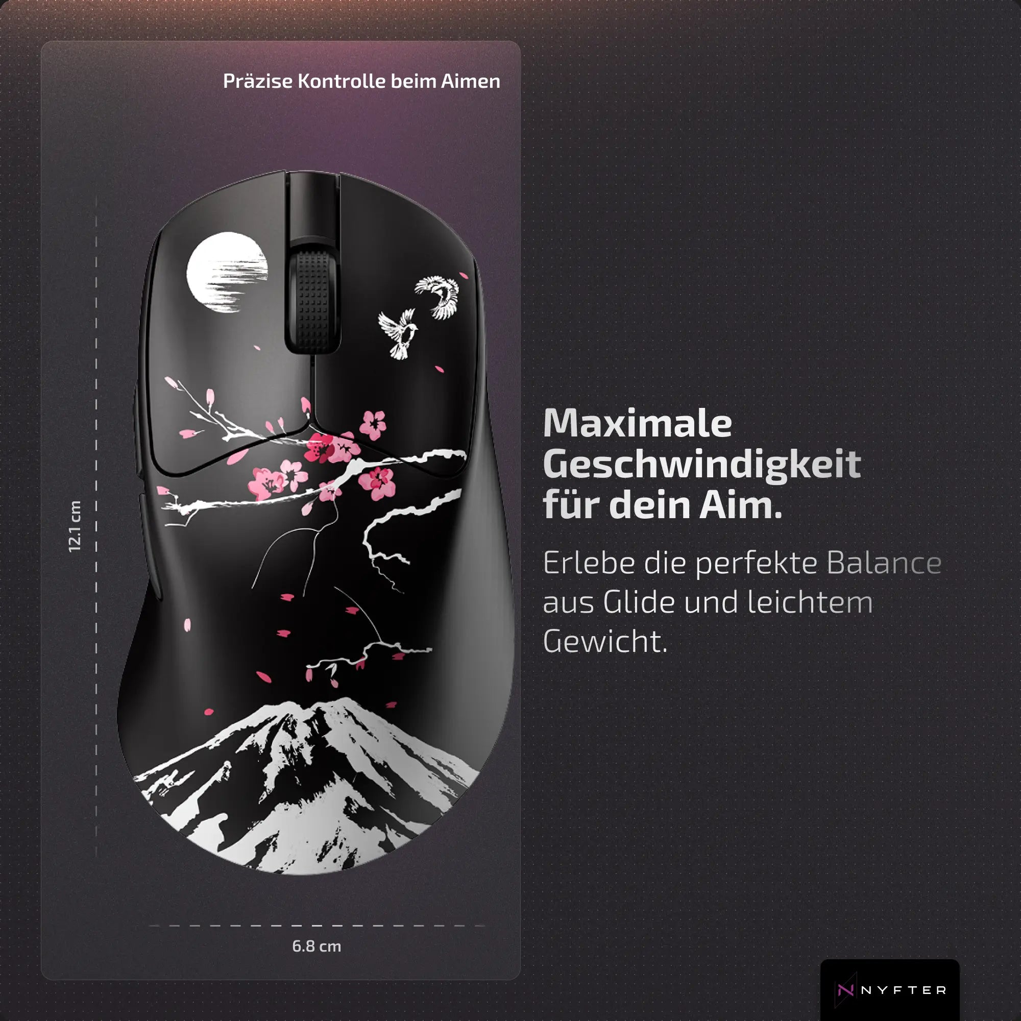 Nyfter® Nyf25 Wireless Ergonomic Gaming Mouse - Sakura Edition