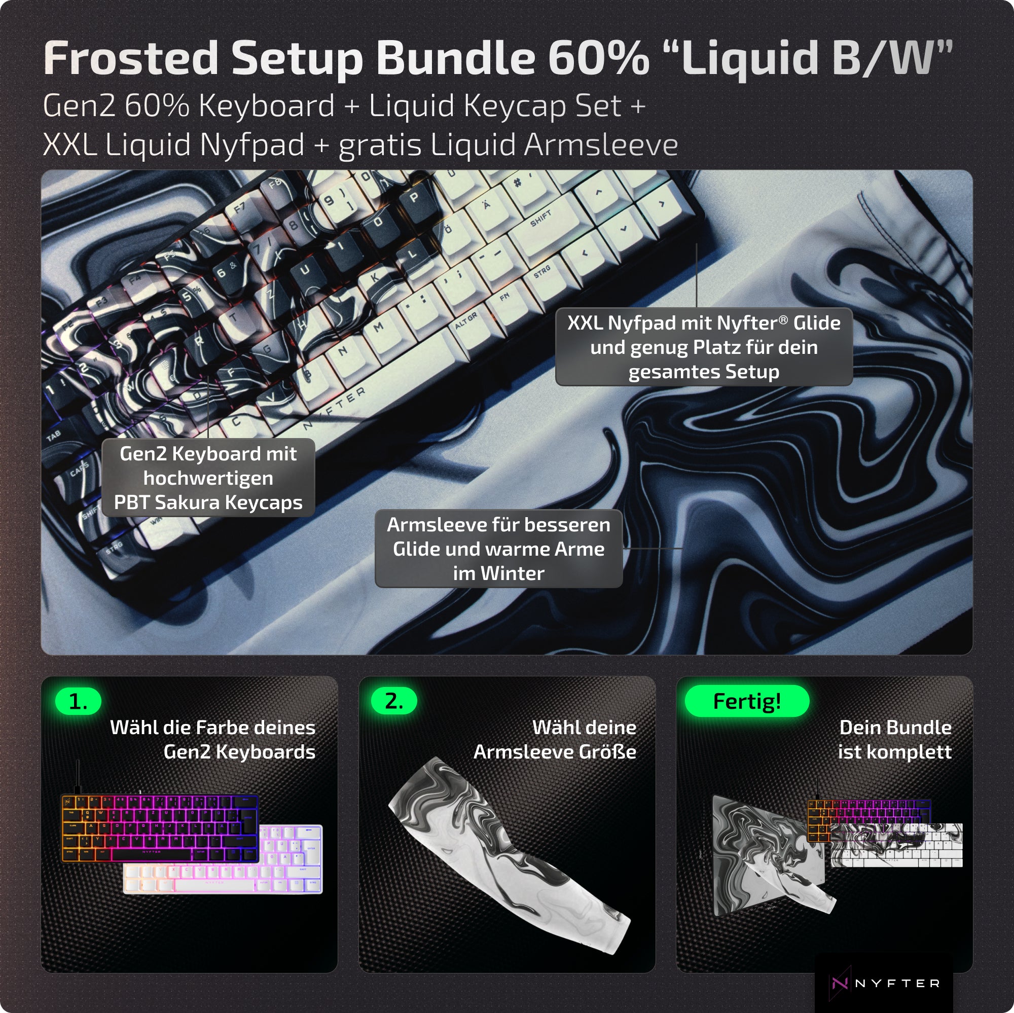 Frosted Setup Bundle 60% “Liquid Black/White”