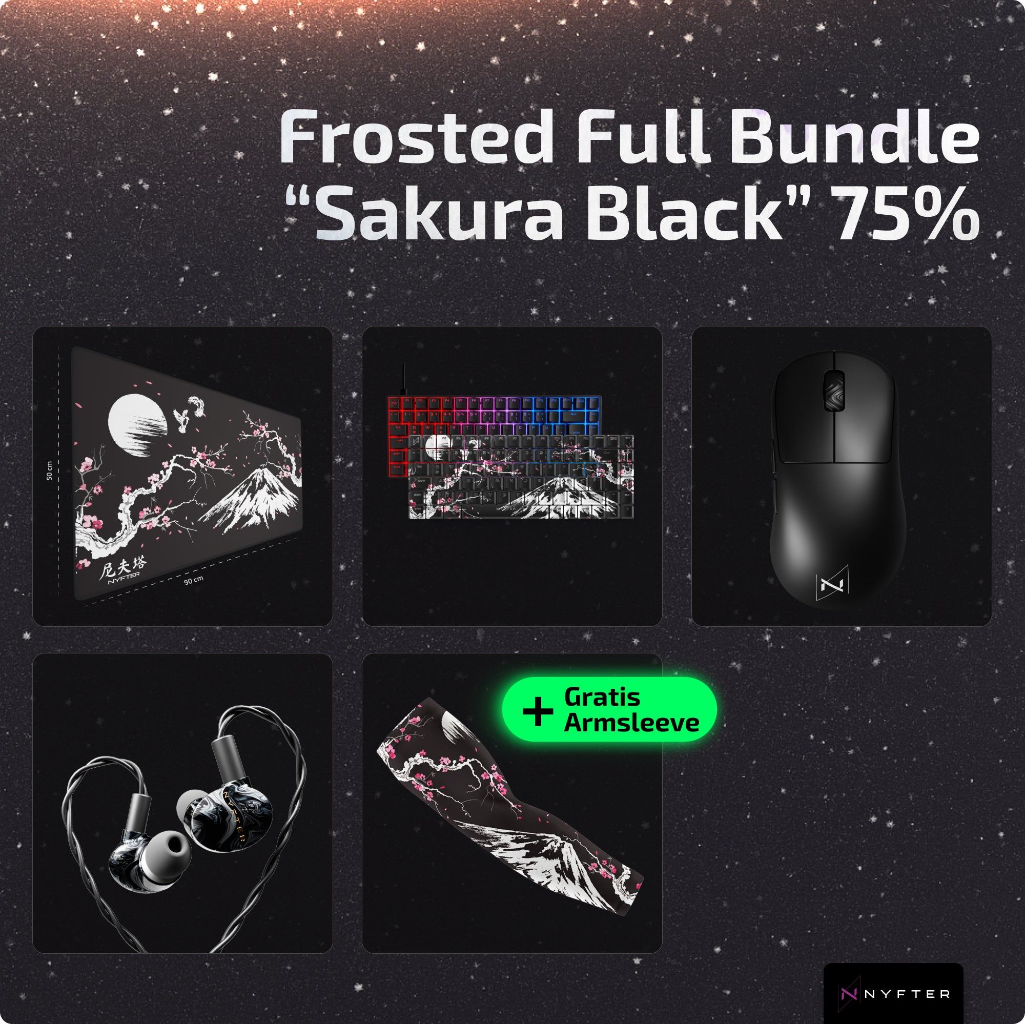Frosted Full Bundle 75% "Sakura Black"