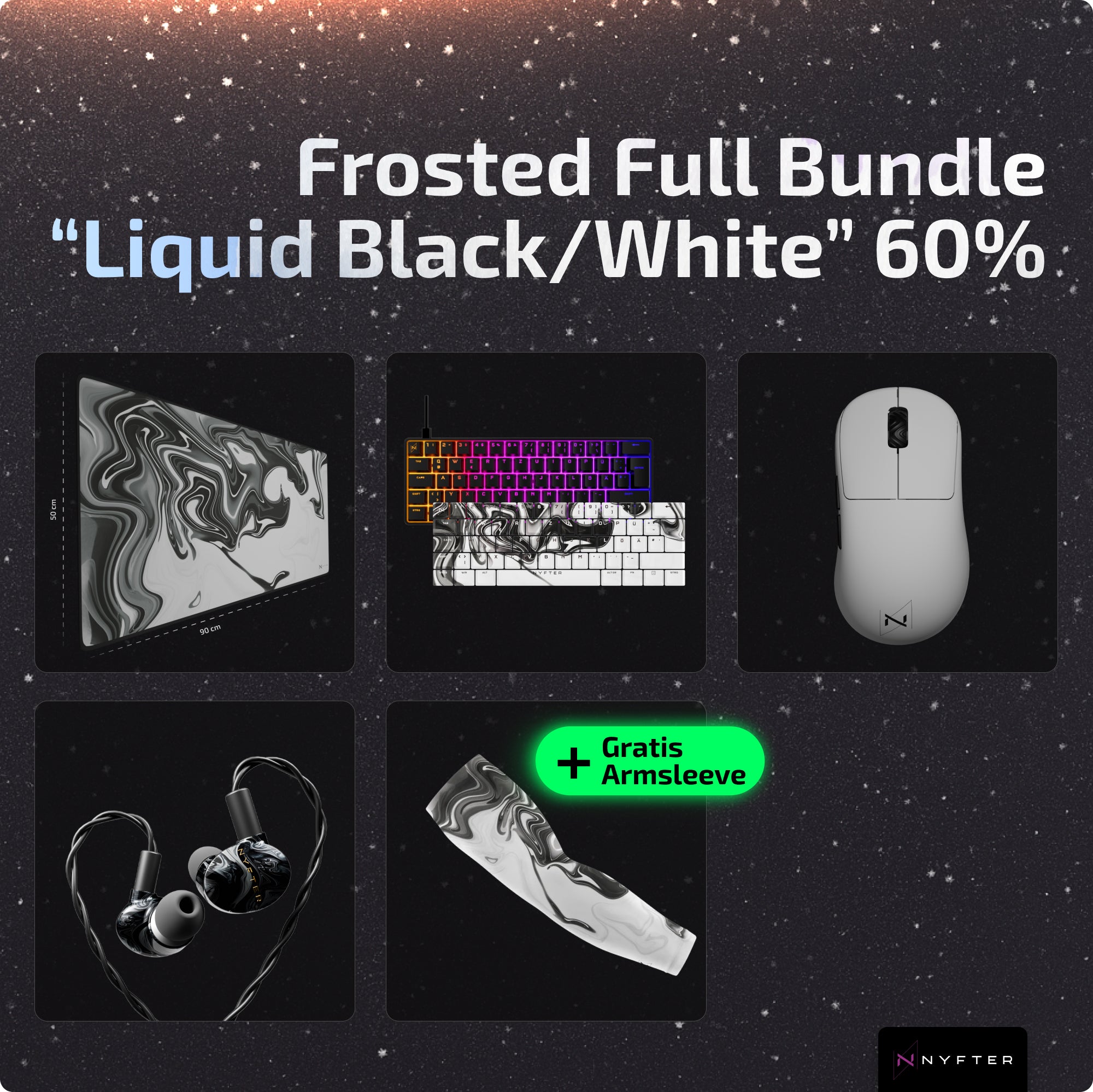 Frosted Full Bundle 60% "Liquid Black/White"
