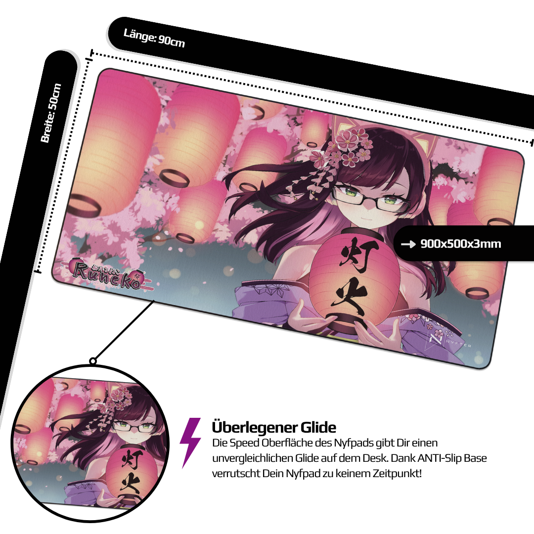 Nyfpad XXL "Tomoshibi" by Runeko Premium Gaming Mousepad