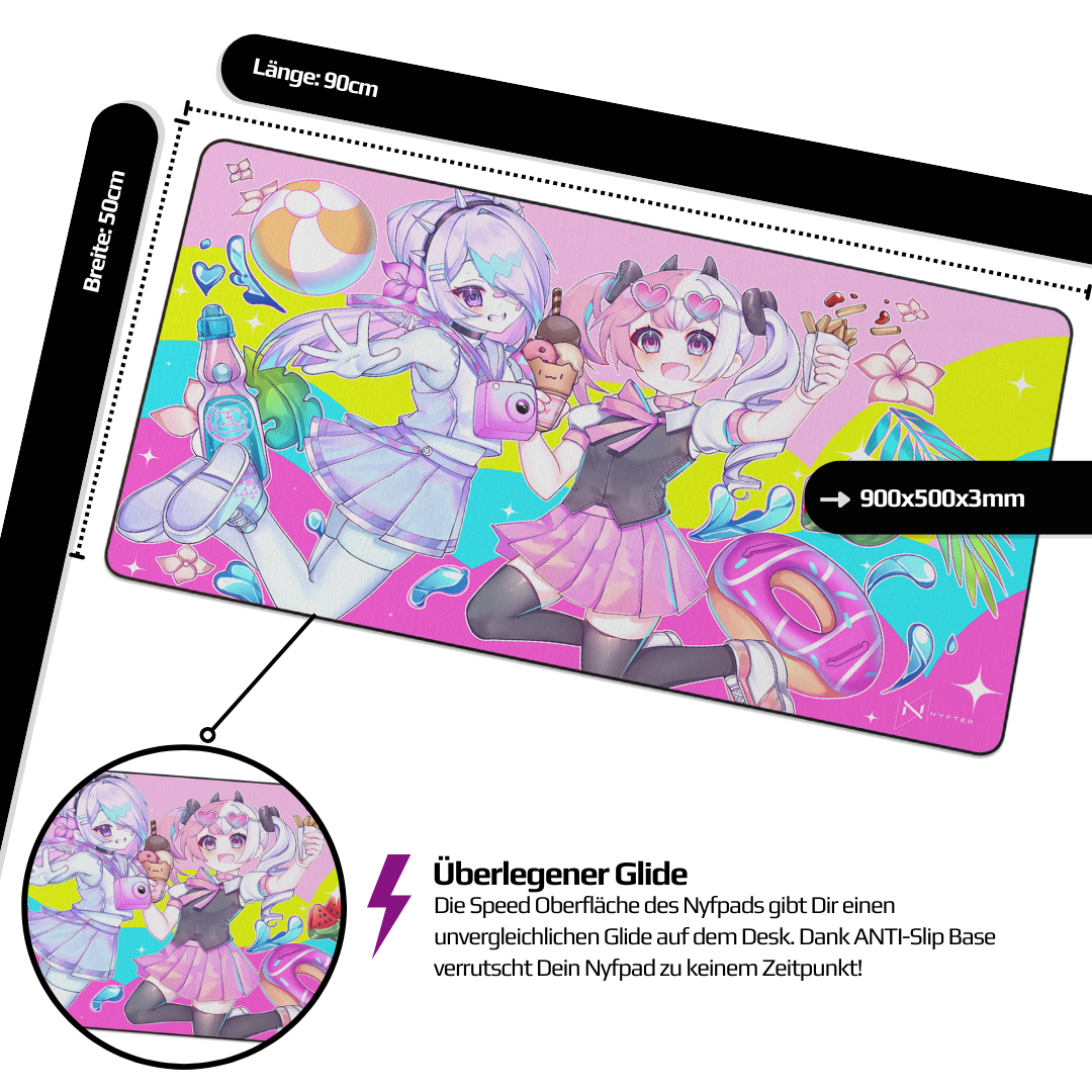 Tapis de souris gaming premium Nyfpad XXL « DoKomi 25 » de TacToki