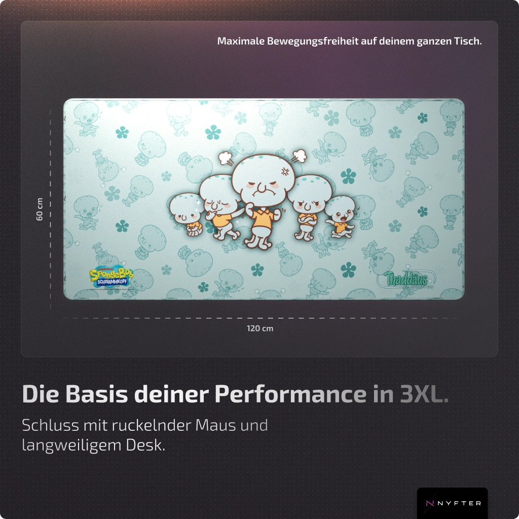 Nyfpad 3XL Premium Gaming Mousepad - "Thaddäus QMOJI"