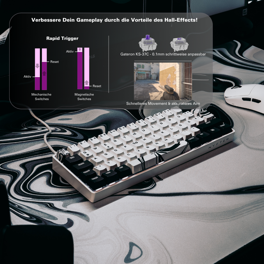 Nyfter® Hall Effect Tastatur Nyfboard HE 61K