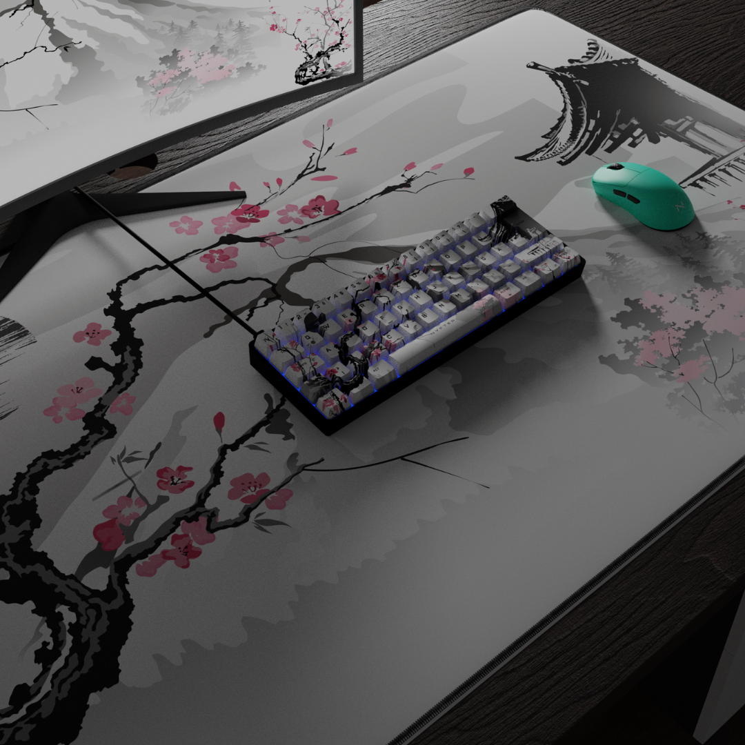 Nyfboard Gen2 60 % blanc avec capuchons de touches à sublimation PBT Sakura blanc