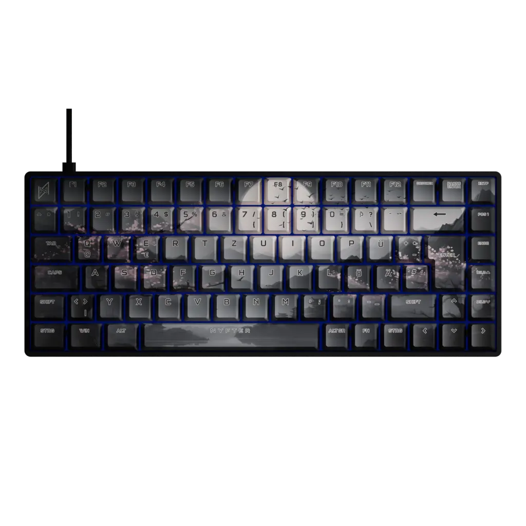 Nyfboard Gen2 75 % noir avec touches PBT sublimées Sakura v3