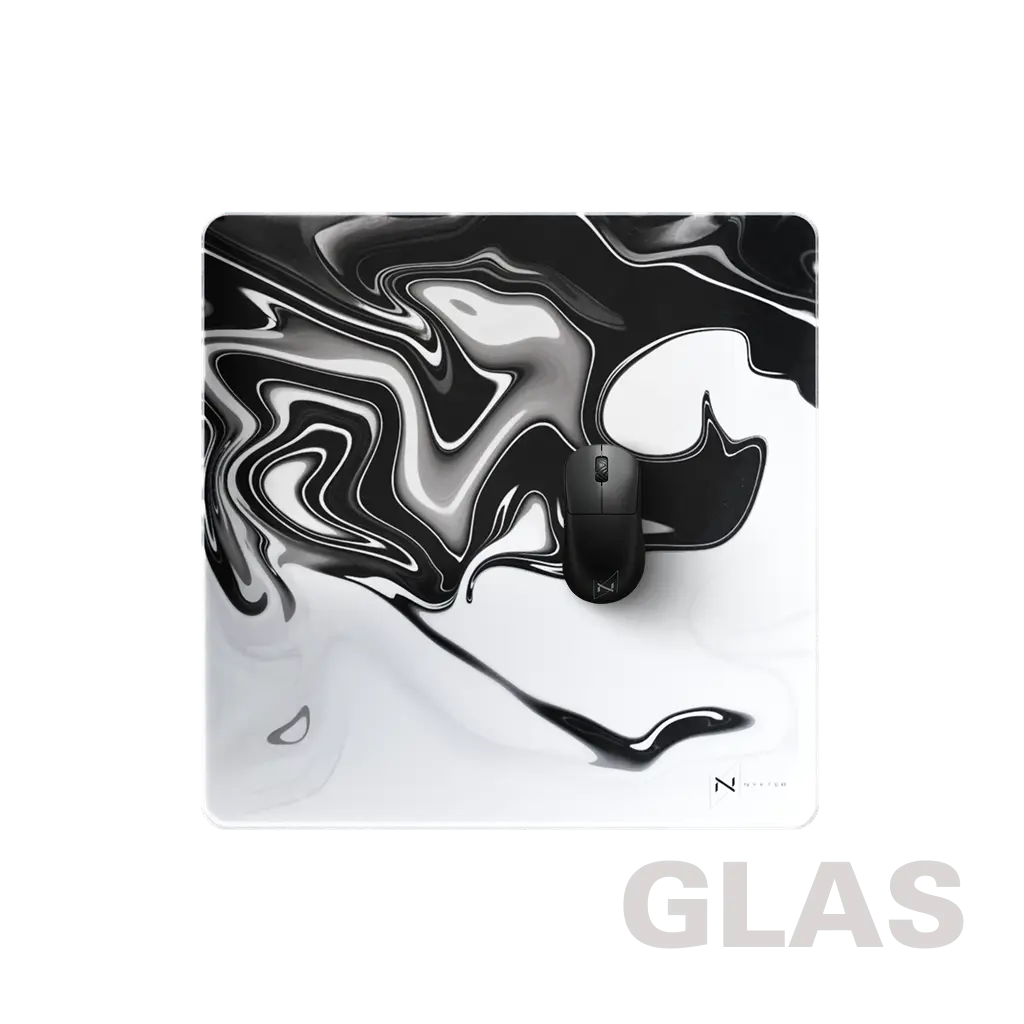 Nyfter Nyf® Glas Mousepad Liquid Black-White