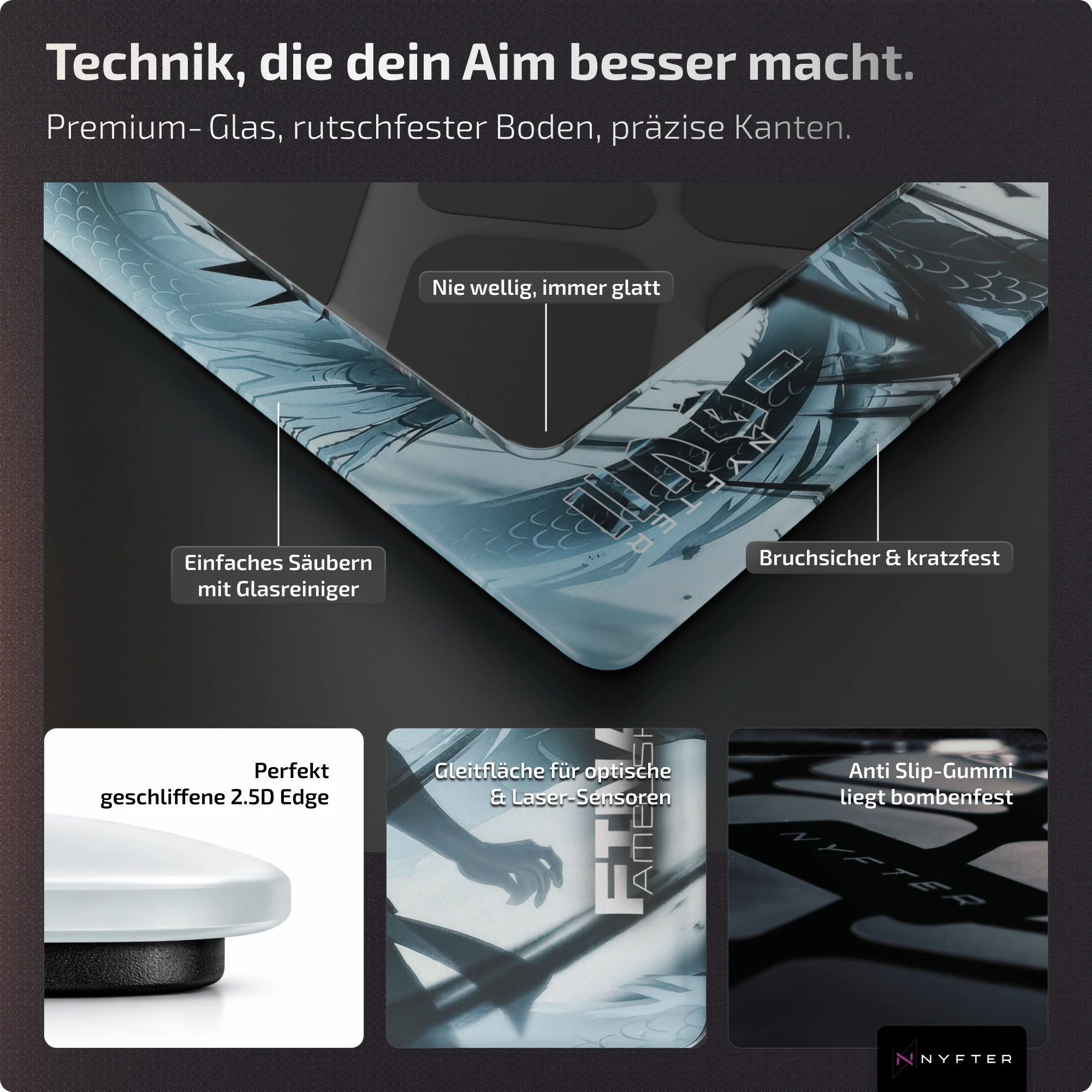 Nyfter Nyf® G1 Limited Glas Mousepad Final Ambush