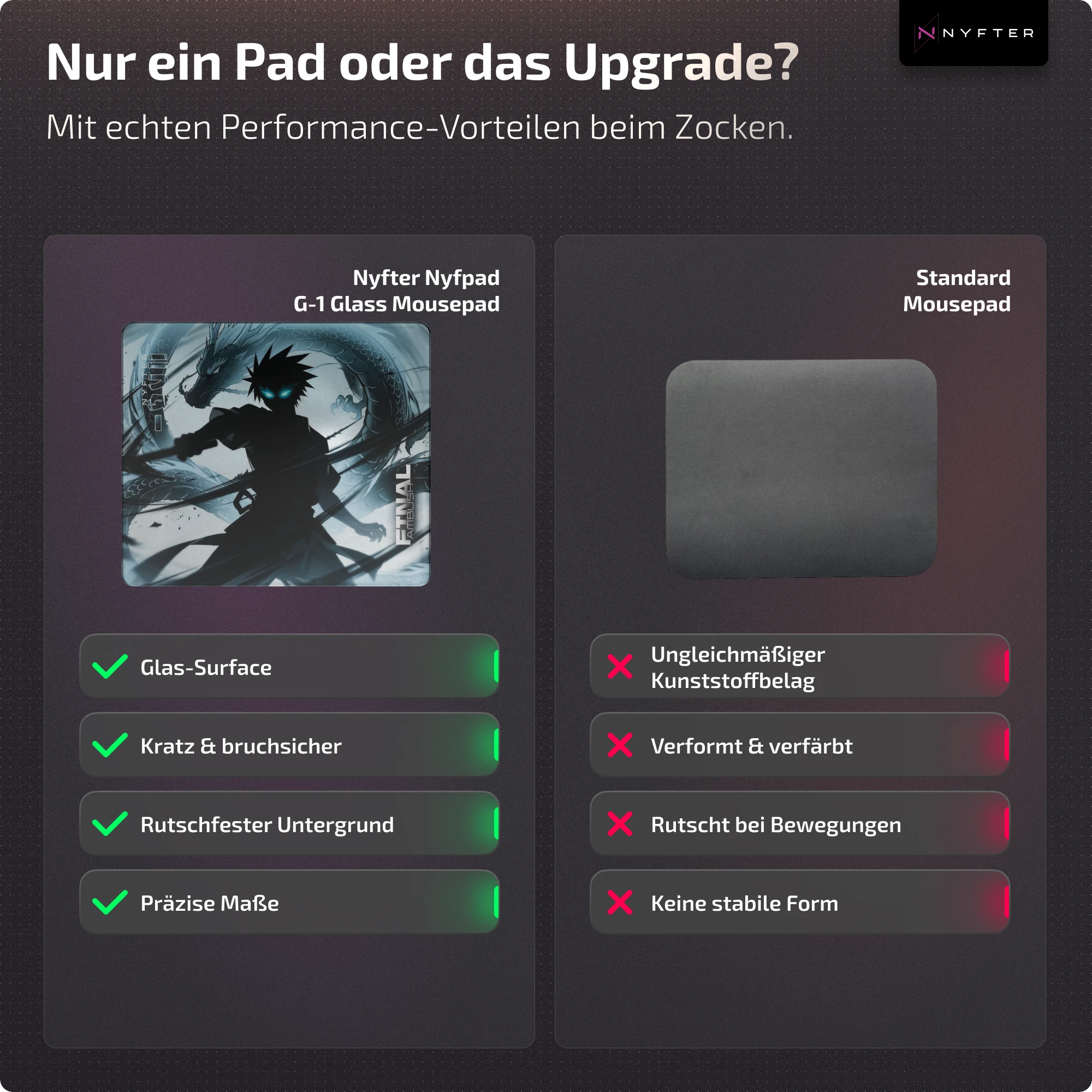 Nyfter Nyf® G1 Limited Glas Mousepad Final Ambush