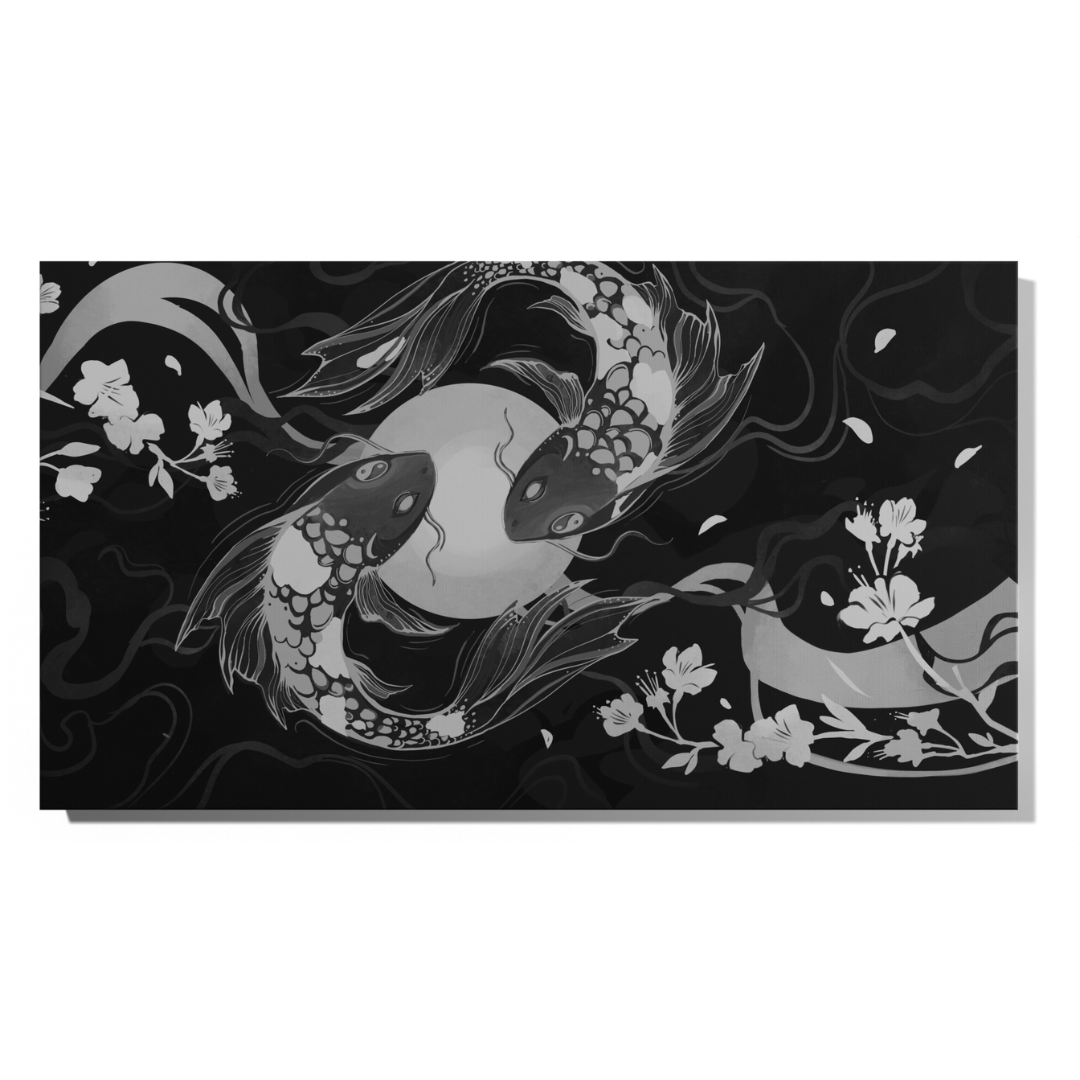 Nyfter Canvas Blossom Black - art sur toile pour votre configuration de jeu