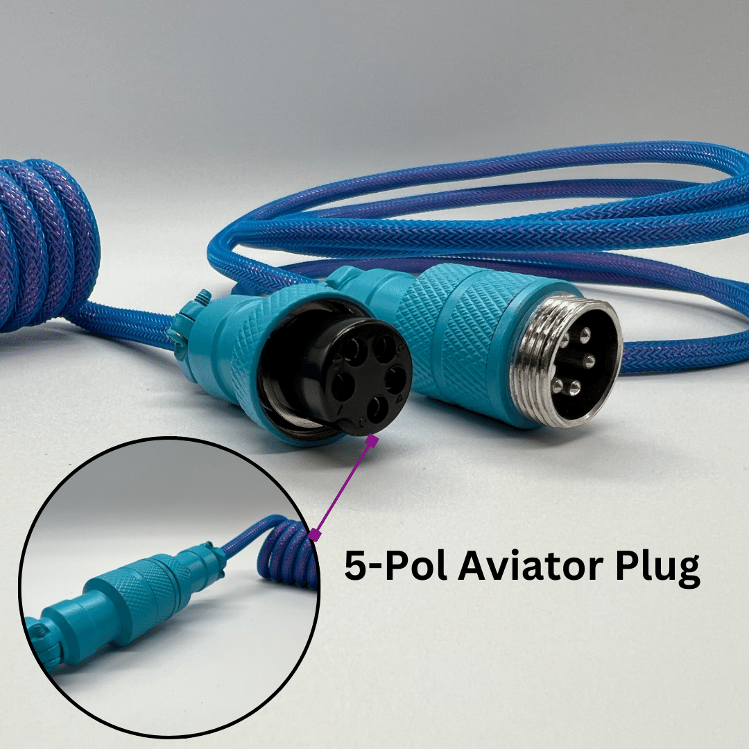 Coiled cable with premium coating and Aviator Plug Nyfter®