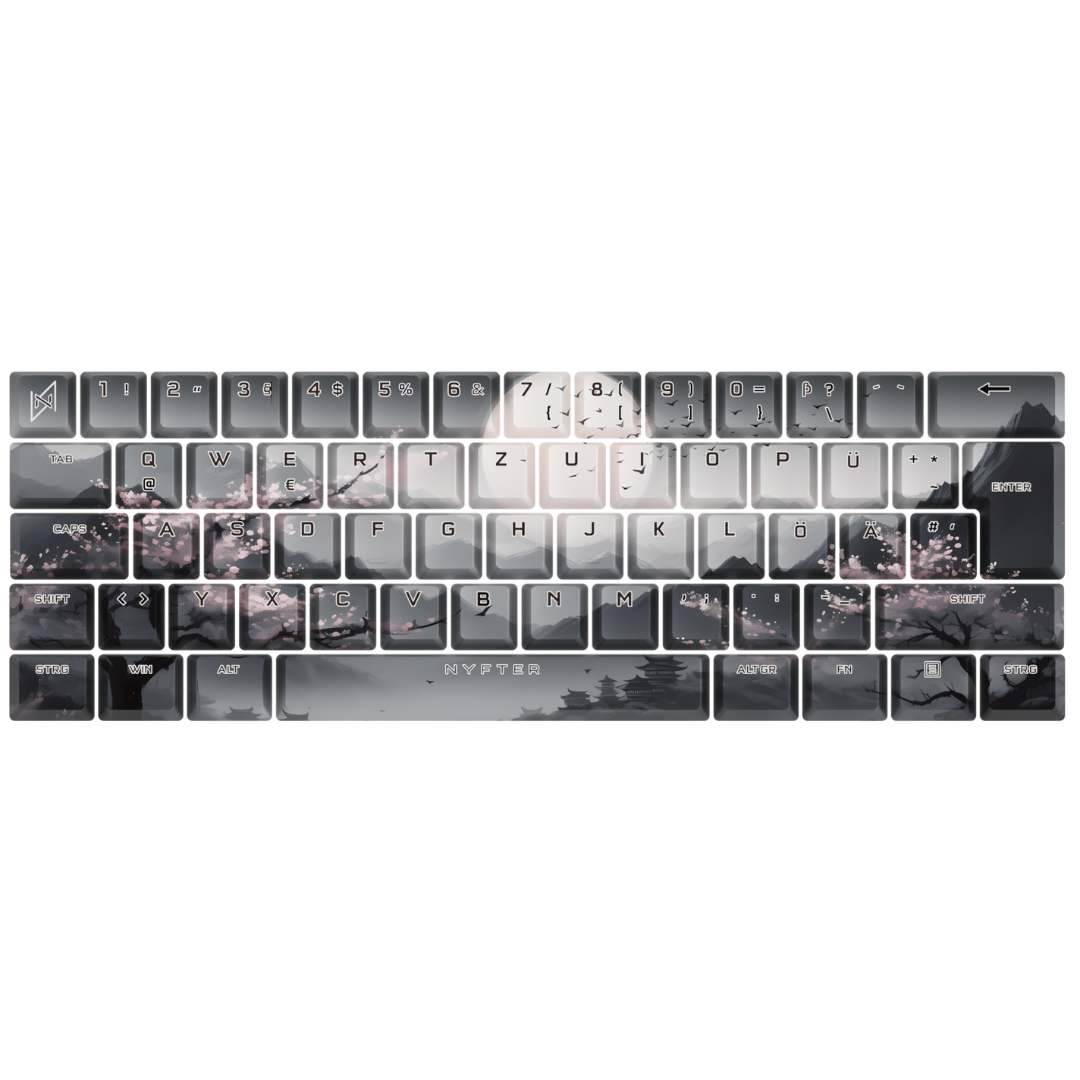 Nyfboard Gen2 60% Black mit PBT Sublimation Keycaps Sakura v3