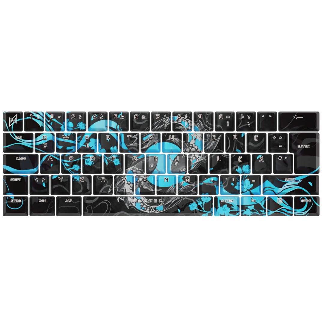 Clavier Nyfboard Gen2 60 % avec touches PBT sublimées Koi Blossom