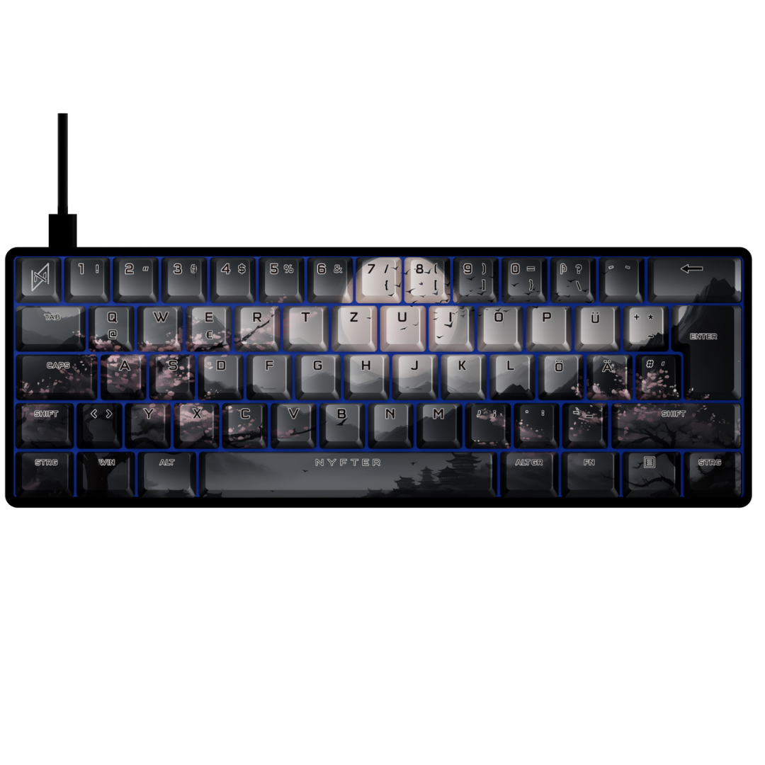 Nyfboard Gen2 60% Black mit PBT Sublimation Keycaps Sakura v3