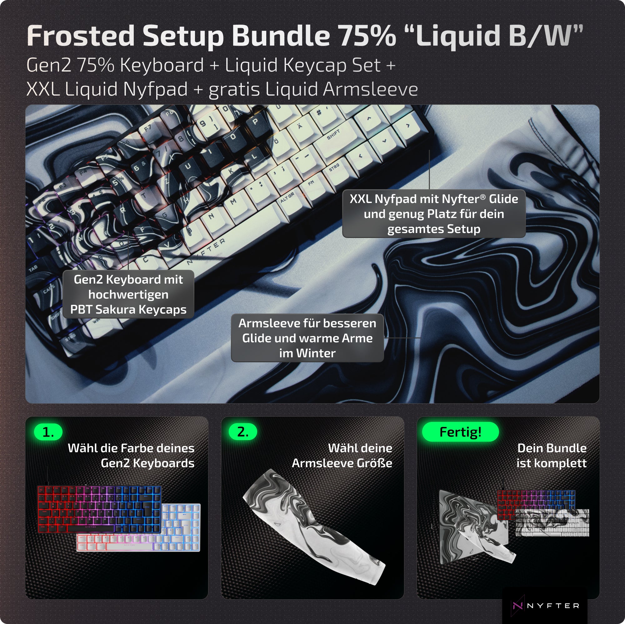Frosted Setup Bundle 75% “Liquid Black/White”