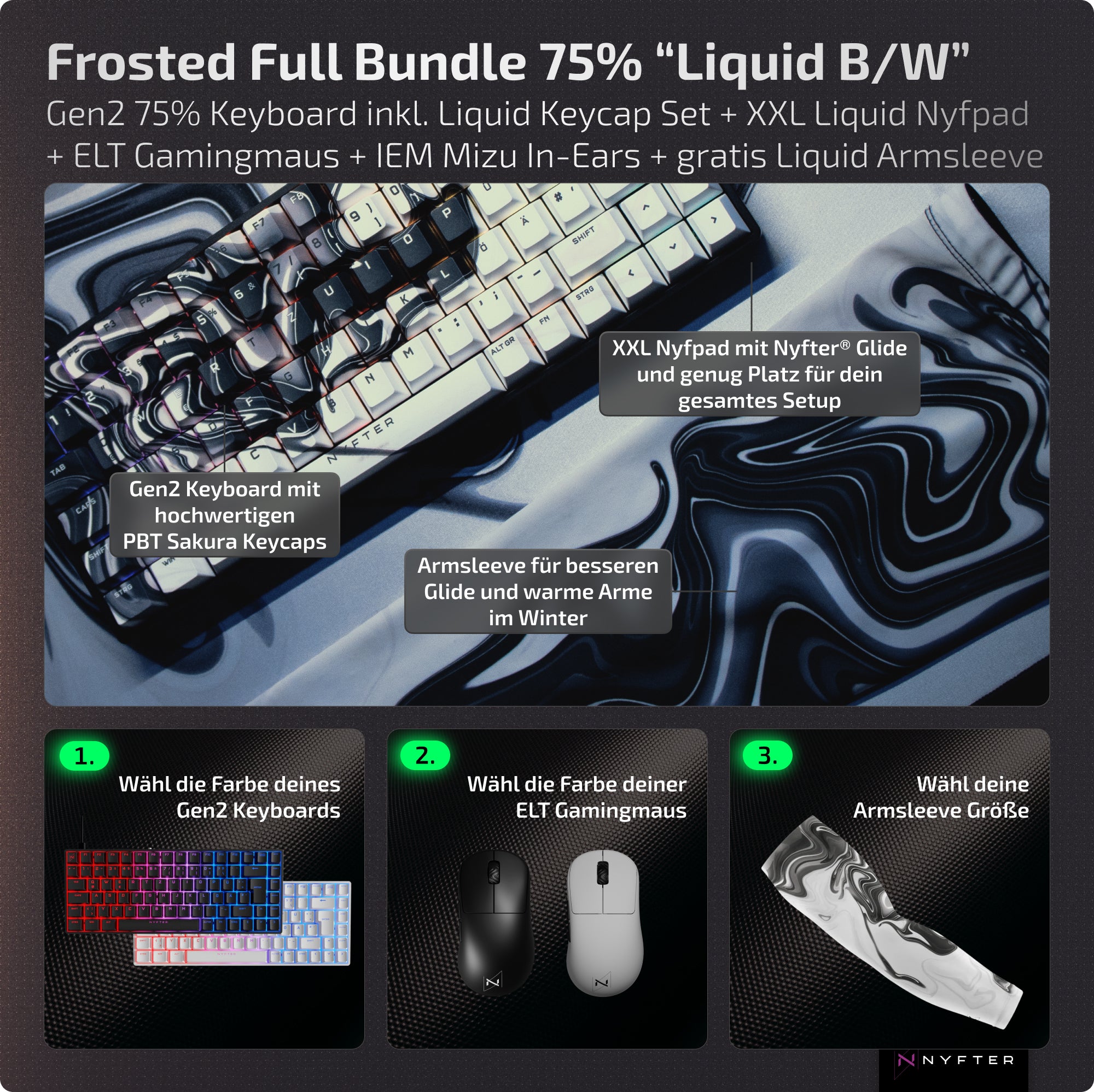 Frosted Full Bundle 75% "Liquid Black/White"