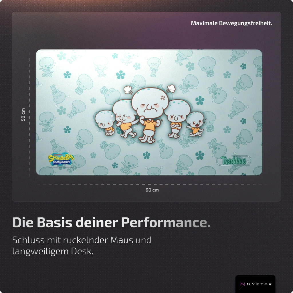 Nyfpad XXL Premium Gaming Mousepad - "Thaddäus QMOJI"