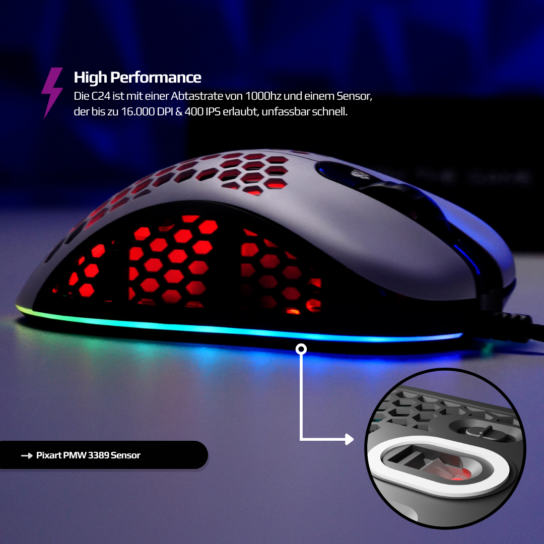 Souris de jeu filaire Nyfter® Nyf C24