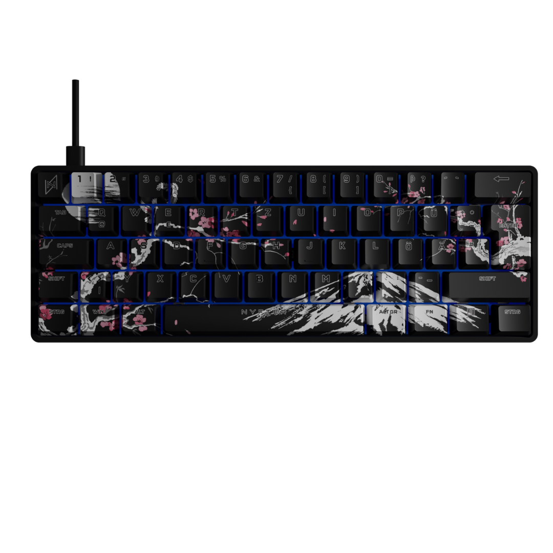 Nyfboard Gen2 60% Black mit PBT Sublimation Keycaps Sakura Black